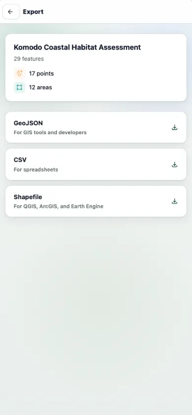 Export your data